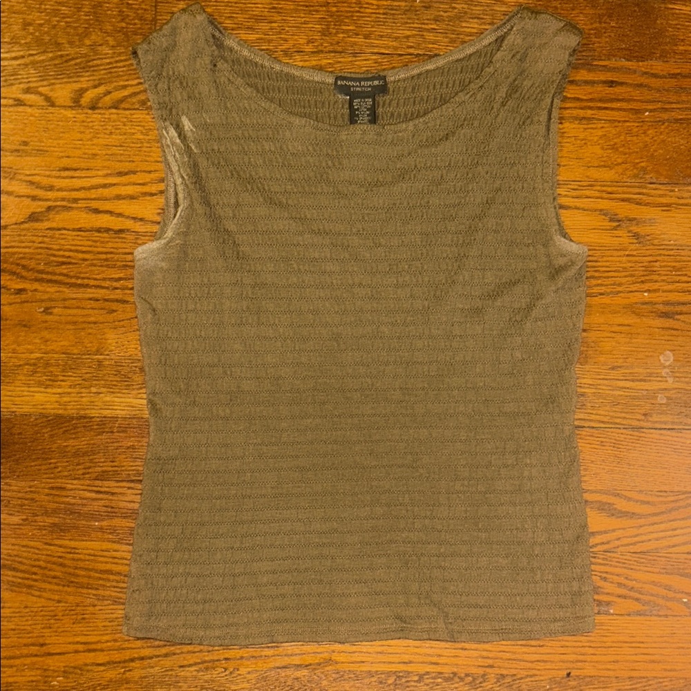 Banana Republic Olive Sleeveless Tank Top